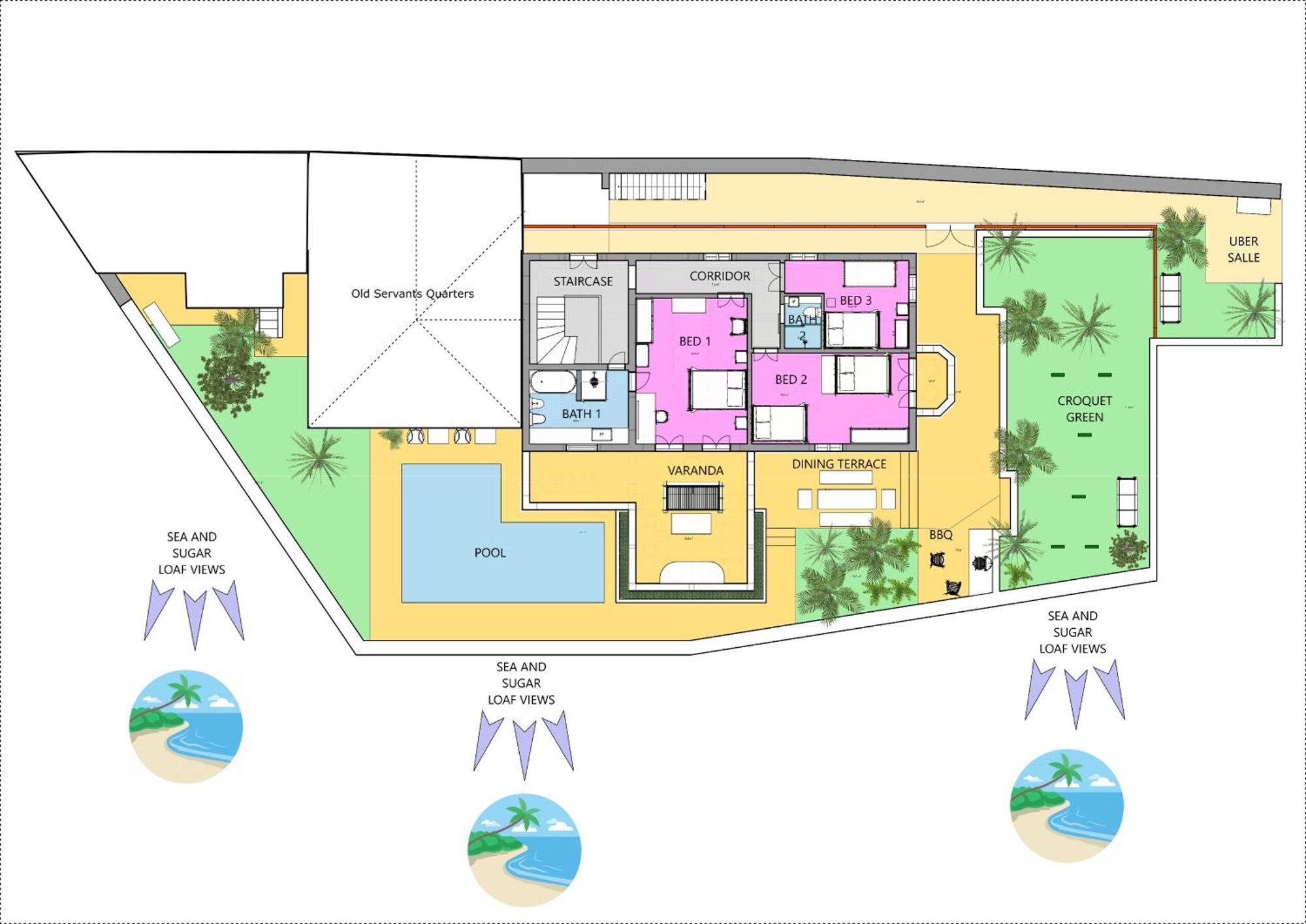 Villa St Teresa Do Porto: Harboursidevilla-seaviews-pool-bbq-starlink-6bedrm